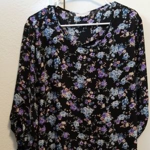 Floral, flowy, dressy blouse.